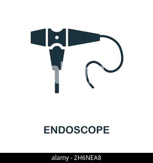 Endoscope icon. Monochrome sign from medical equipment collection. Creative Endoscope icon illustration for web design, infographics and more Stock Vector