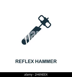 Reflex Hammer icon. Monochrome sign from medical equipment collection. Creative Reflex Hammer icon illustration for web design, infographics and more Stock Vector