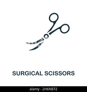 Surgical Scissors icon. Monochrome sign from medical equipment collection. Creative Surgical Scissors icon illustration for web design, infographics Stock Vector