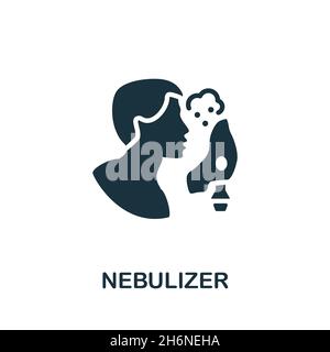 Nebulizer icon. Monochrome sign from medical equipment collection. Creative Nebulizer icon illustration for web design, infographics and more Stock Vector