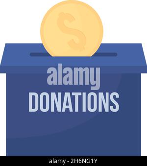 Blue box for donations semi flat color vector item Stock Vector