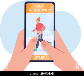 Runner tracker icon. Cartoon of Runner tracker vector icon for web ...