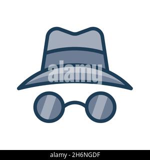 incognito secret safe browsing anonymous single isolated icon with filled line style vector illustration Stock Photo