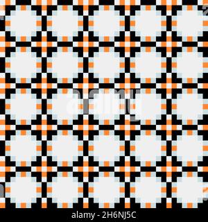 Abstract Cross-Pattern Dotted generative computational art illustration Stock Vector