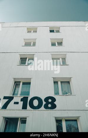 POZNAN, POLAND - Oct 18, 2015: An apartment building in the Piastowskie district, Poznan, Poland Stock Photo
