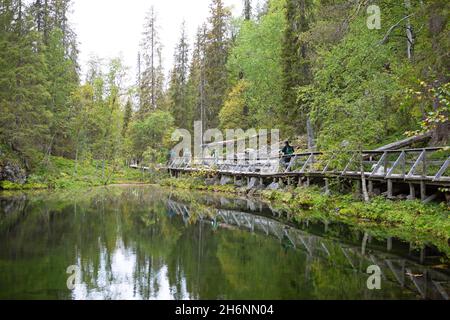 Lake in Pyhae-Luosto National Park, Lapland, Finland Stock Photo