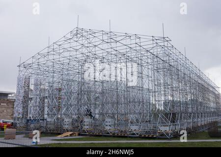 Marta Minujin, The Parthenon of Books, Documenta 14, Friedrichsplatz, Kassel, Hesse, Germany Stock Photo