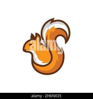 vector design. logo created from shape of squirrel sport style. Stock Vector