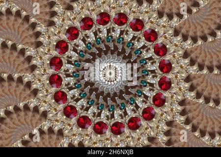 Abstract Golden Forms Pattern, coming from a fractal design. Esoteric magic luxury concept. Stock Photo