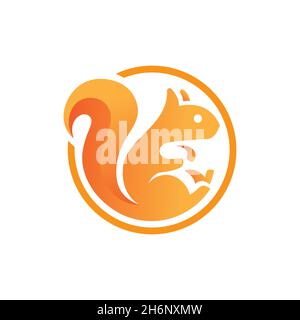 vector design. logo created from shape of simple modern squirrel logo. Stock Vector