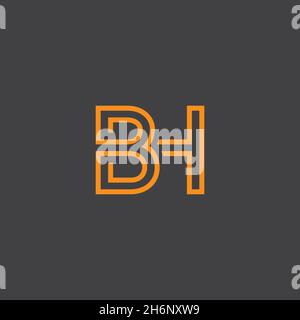 creative Letter BH logo design elements. simple letter BH letter logo, Business corporate letter BH logo design vector Stock Vector