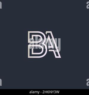 creative Letter BA logo design elements. simple letter BA letter logo, Business corporate letter BA logo design vector Stock Vector