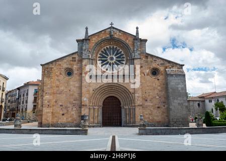 AVILA, SPAIN – JUNE 20, 2021: Church of San Pedro Apostol. It was built in XII-XIII centuries Stock Photo