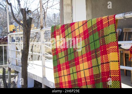 House colorful blanket texture Stock Photo