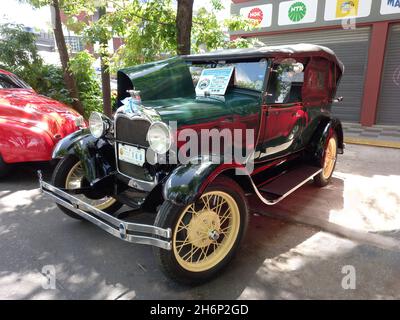 BUENOS AIRES, ARGENTINA - Nov 08, 2021: vintage green Ford Model A Phaeton 1929. Expo Warnes 2021 classic car show Stock Photo