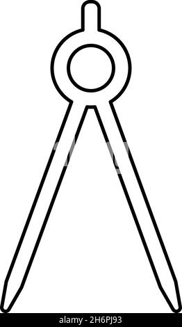Divider circulus Circinus contour outline icon black color vector illustration flat style simple image Stock Vector