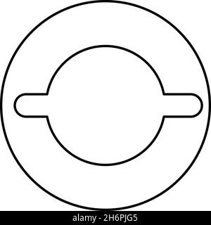 Gasket with groove laying contour outline icon black color vector illustration flat style simple image Stock Vector
