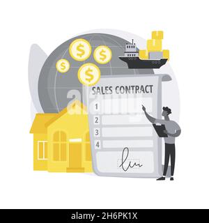 Sales contract terms abstract concept vector illustration. Stock Vector