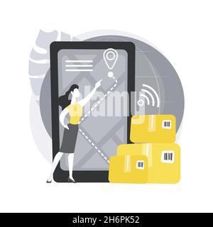 Smart delivery tracking abstract concept vector illustration. Stock Vector