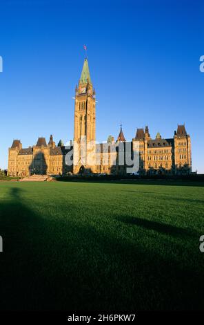 Centre Block of the Canadian Parliament Buildings, Ottawa, Ontario, Canada Stock Photo