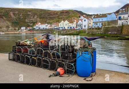 Seaside village of Staithes,  Scarborough , North Yorkshire, UK Stock Photo