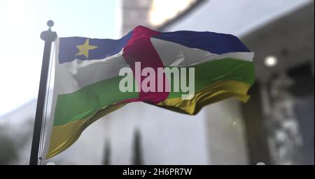 central african republic Flag. 3d illustration of the waving national ...