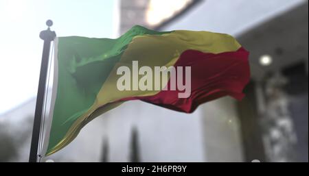 Congo Flag. 3d illustration of the waving national flag with a copy ...