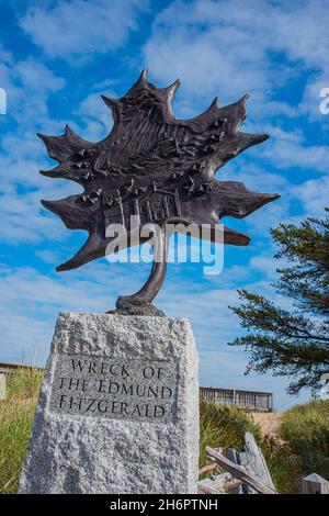 The wreck of the Edmund Fitzgerald Memorial in Whitefish Point upper Michigan USA Stock Photo