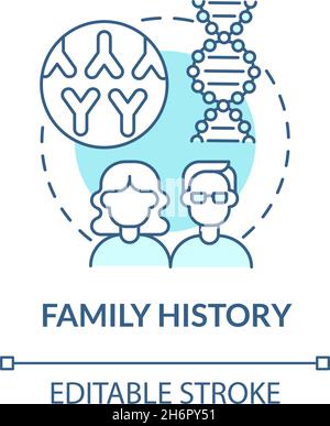 Family history blue concept icon Stock Vector