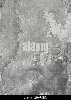 Texture of concrete wall. Shabby gray stone wall with white putty. Close up Stock Photo