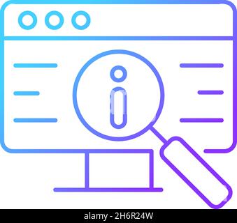Researching information online gradient linear vector icon Stock Vector
