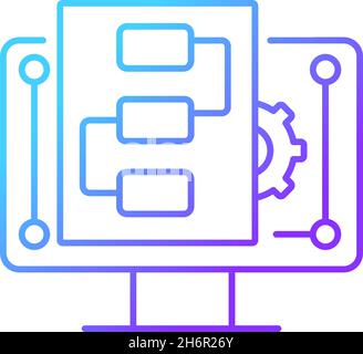 Digital project management gradient linear vector icon Stock Vector