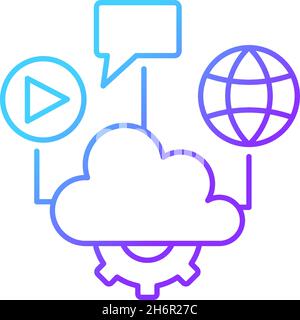 Cloud computing gradient linear vector icon Stock Vector