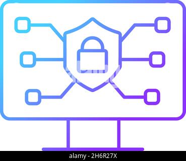 Online safety gradient linear vector icon Stock Vector