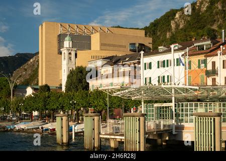 Campione, Italy - October 6th 2021: The historic centre of the village with the former biggest casino of Europe Stock Photo