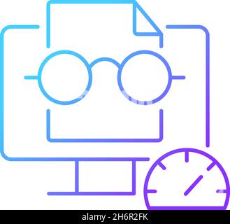 Speed reading gradient linear vector icon Stock Vector