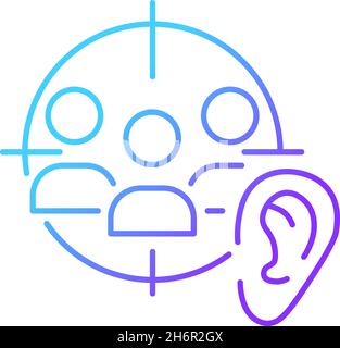 Active listening gradient linear vector icon Stock Vector