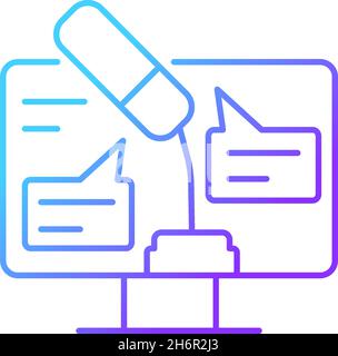 Digital oratory gradient linear vector icon Stock Vector