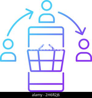 Social selling strategy gradient linear vector icon Stock Vector