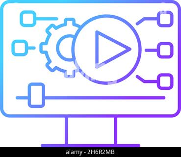Video making gradient linear vector icon Stock Vector