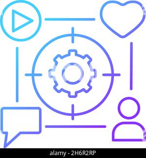 Focus and attention management gradient linear vector icon Stock Vector