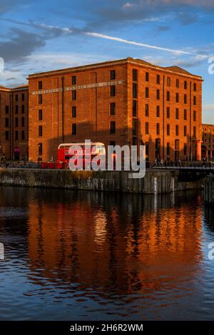 The stunning Royal Albert Docks on Liverpool's historic waterfront. Stock Photo