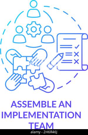 Assemble an execution team concept icon Stock Vector