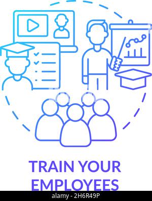 Employees coaching concept icon Stock Vector