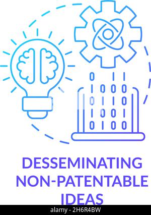 Sharing non-patentable ideas concept icon Stock Vector