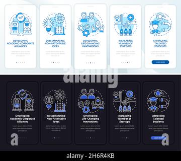 Tech sharing benefits onboarding mobile app page screen Stock Vector