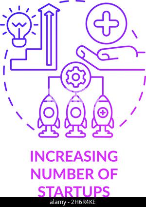 Launching new startups concept icon Stock Vector