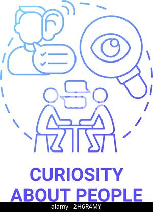 Curiosity about people blue gradient concept icon Stock Vector