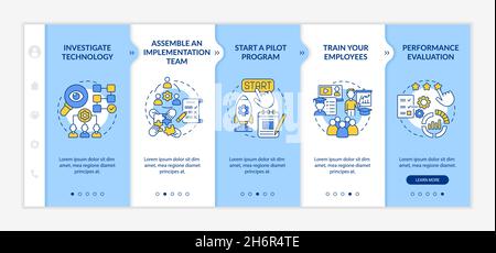 Technology implementation onboarding vector template Stock Vector