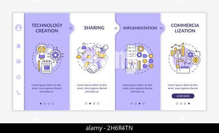 Tech transfer levels onboarding vector template Stock Vector